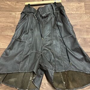 Men's Brown Leather Shorts